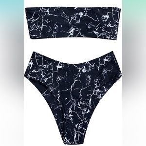 Black Marble Bikini Set